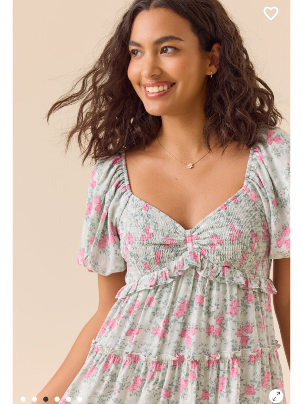 Lunya Puff Sleeve Altar'd State Dress Floral Dress NWT - Picture 3 of 6